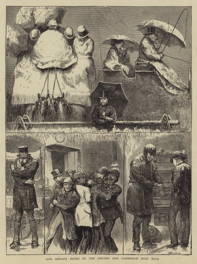 De Aantekeningen van Onze Kunstenaar bij de Oxford en Cambridge Bootrace door William III Bromley